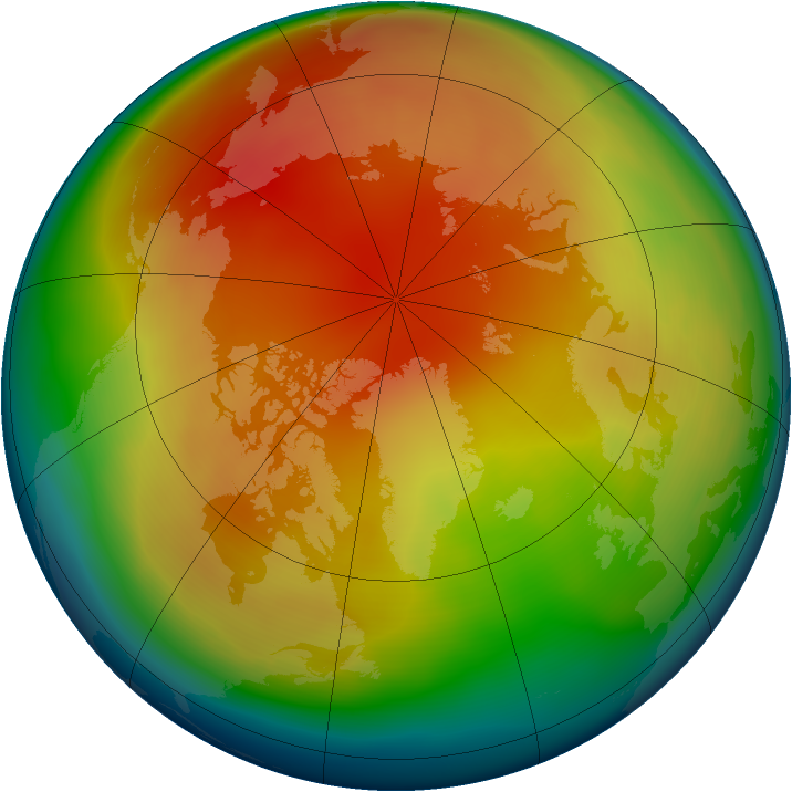 Arctic ozone map for February 2006